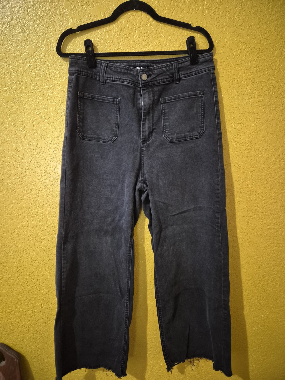 Oat New York Cropped Straight Jeans in Faded Charcoal